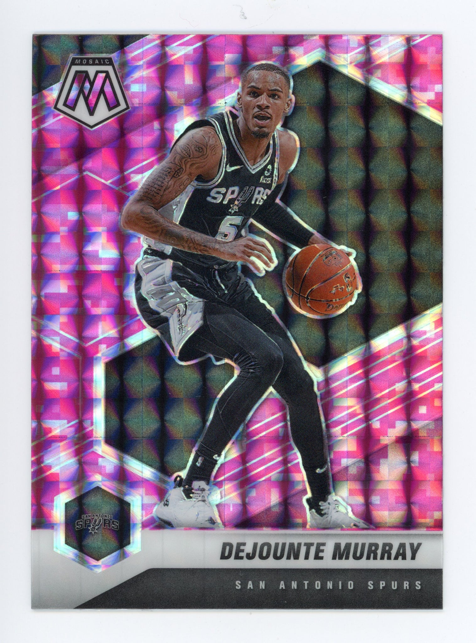 2020-2021 Dejounte Murray Mosaic Pink San Antonio Spurs # 46
