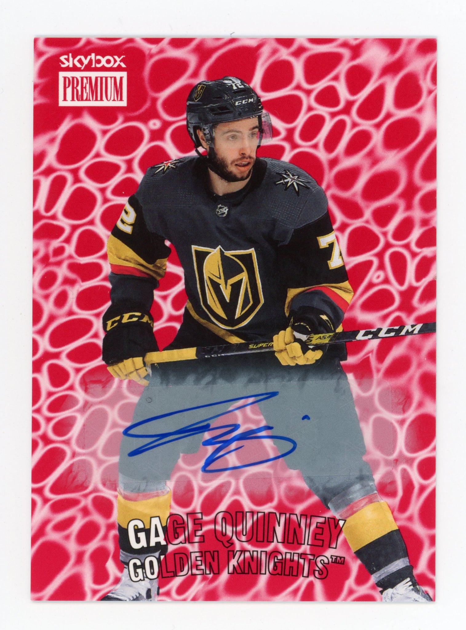 2020-2021 Gage Quinney Autographed Skybox Las Vegas Golden Knights # PP-46