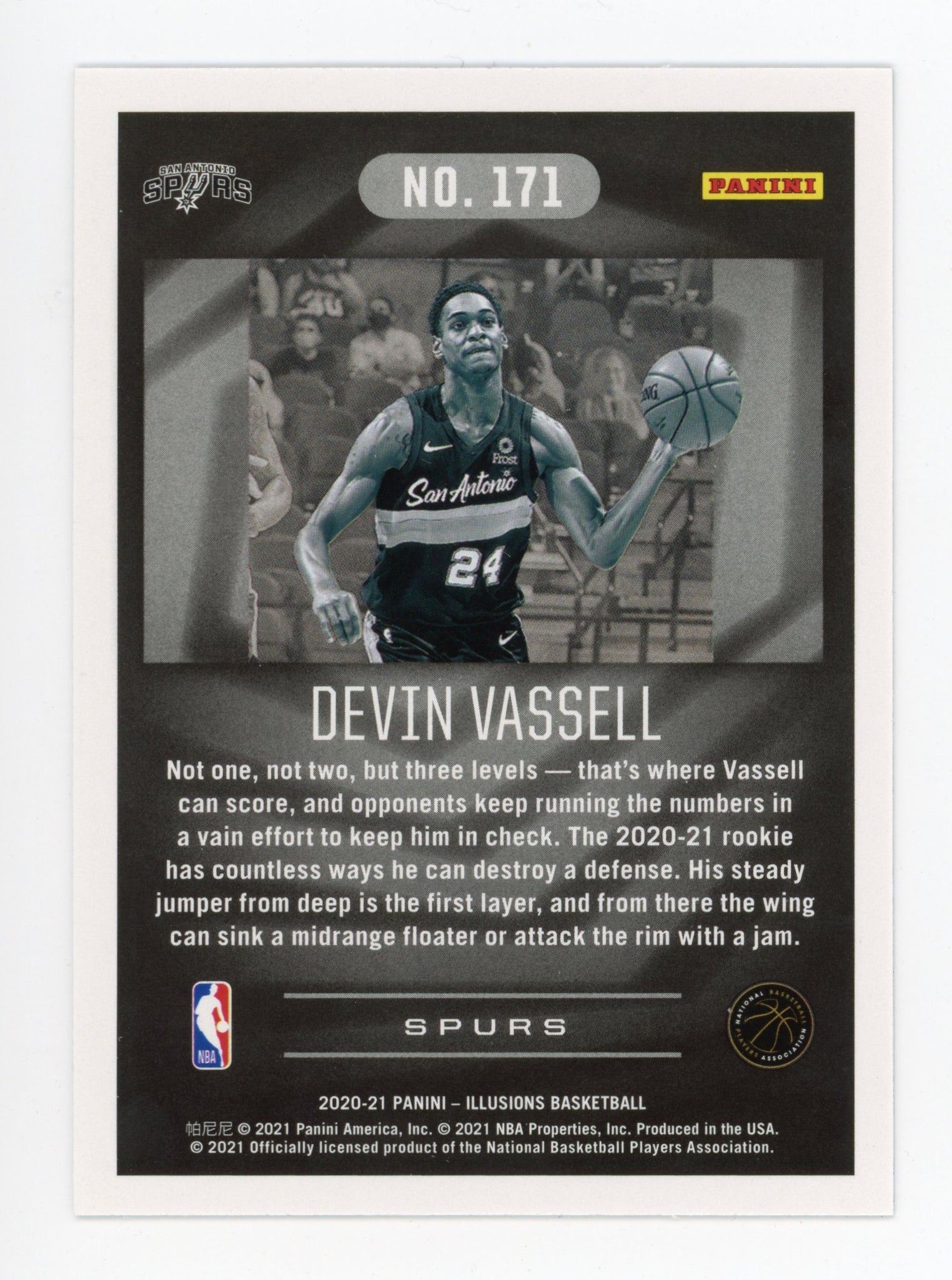 2020-2021 Devin Vassell Rookie Illusions Panini San Antonio Spurs # 171