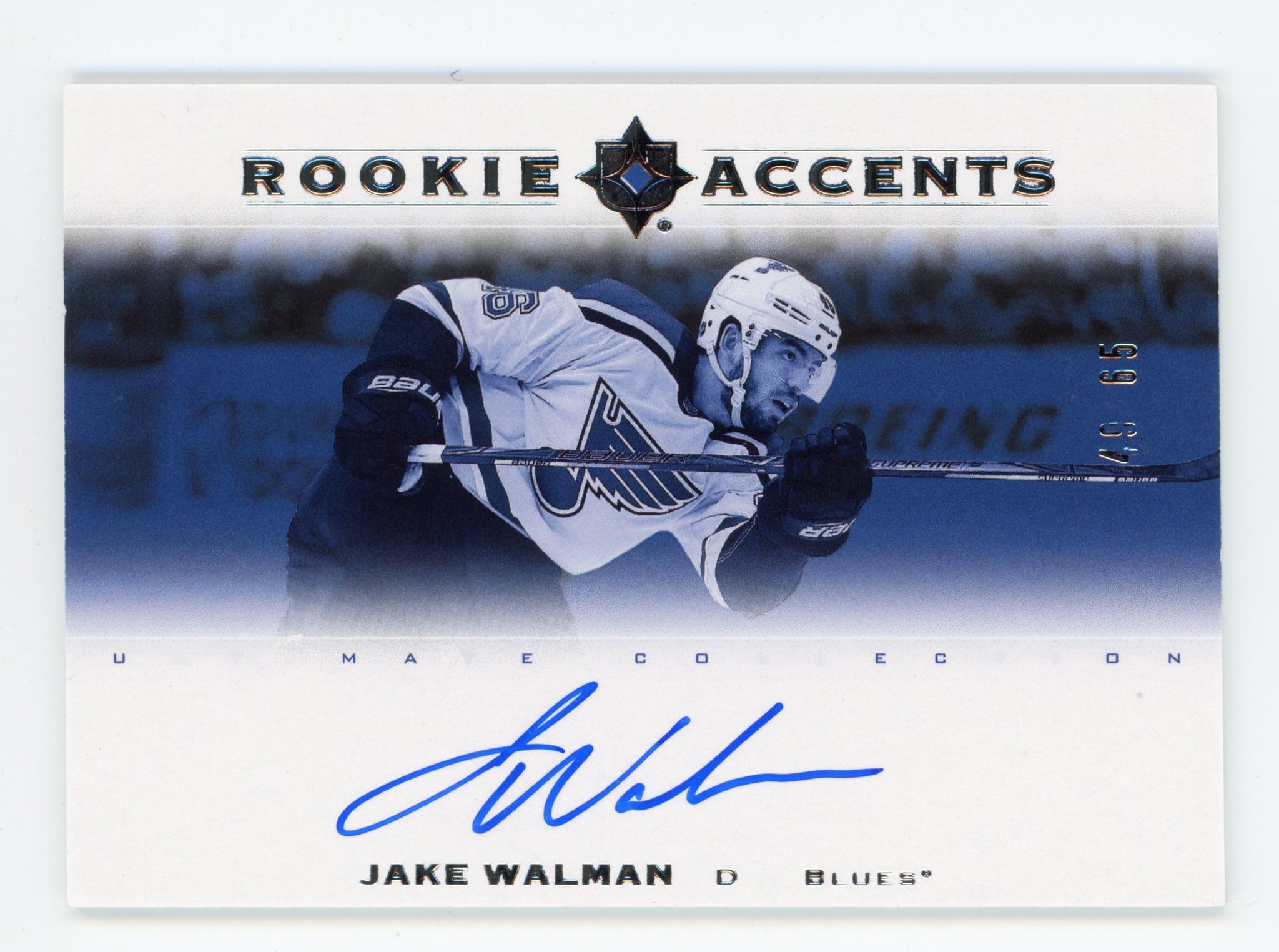 2019-2020 Jake Walman Rookie Accents #d /65 Ultimate Collection # RA-JW