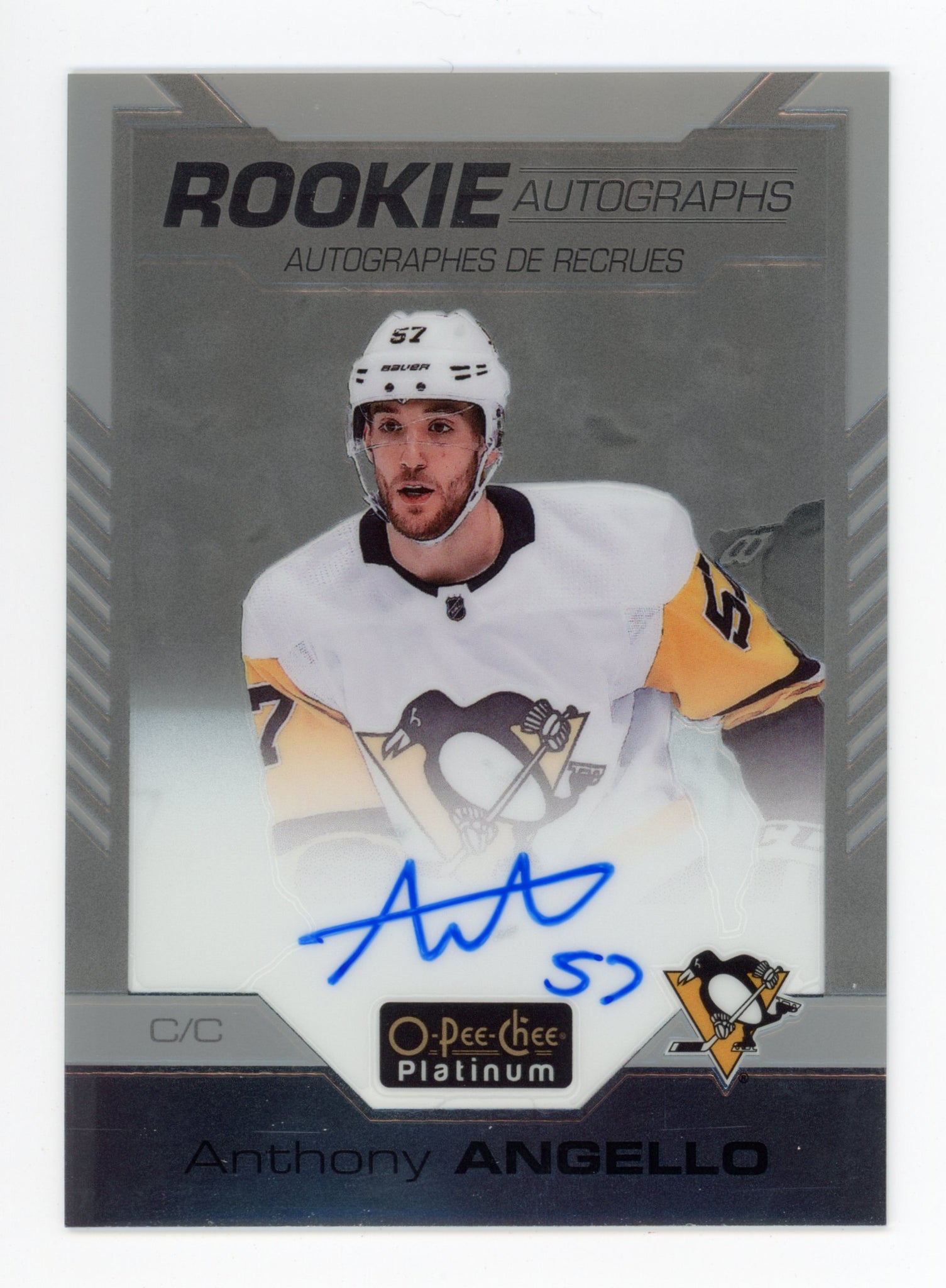 2020-2021 Anthony Angello Rookie Autographs OPC Pittsburgh Penguins # R-AA
