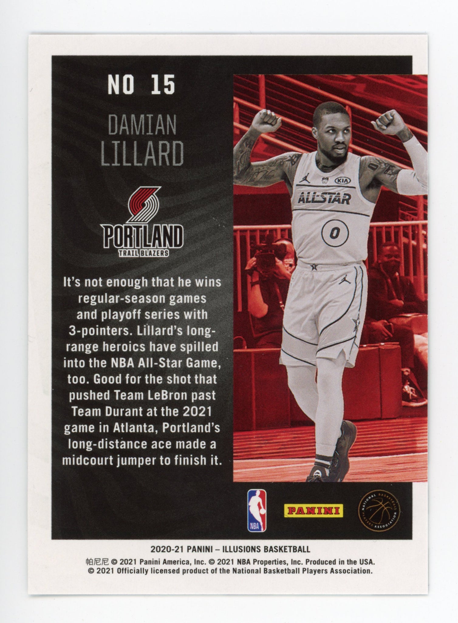 2020-2021 Damian Lillard Season Highlights Panini Portland Trail Blazers # 15