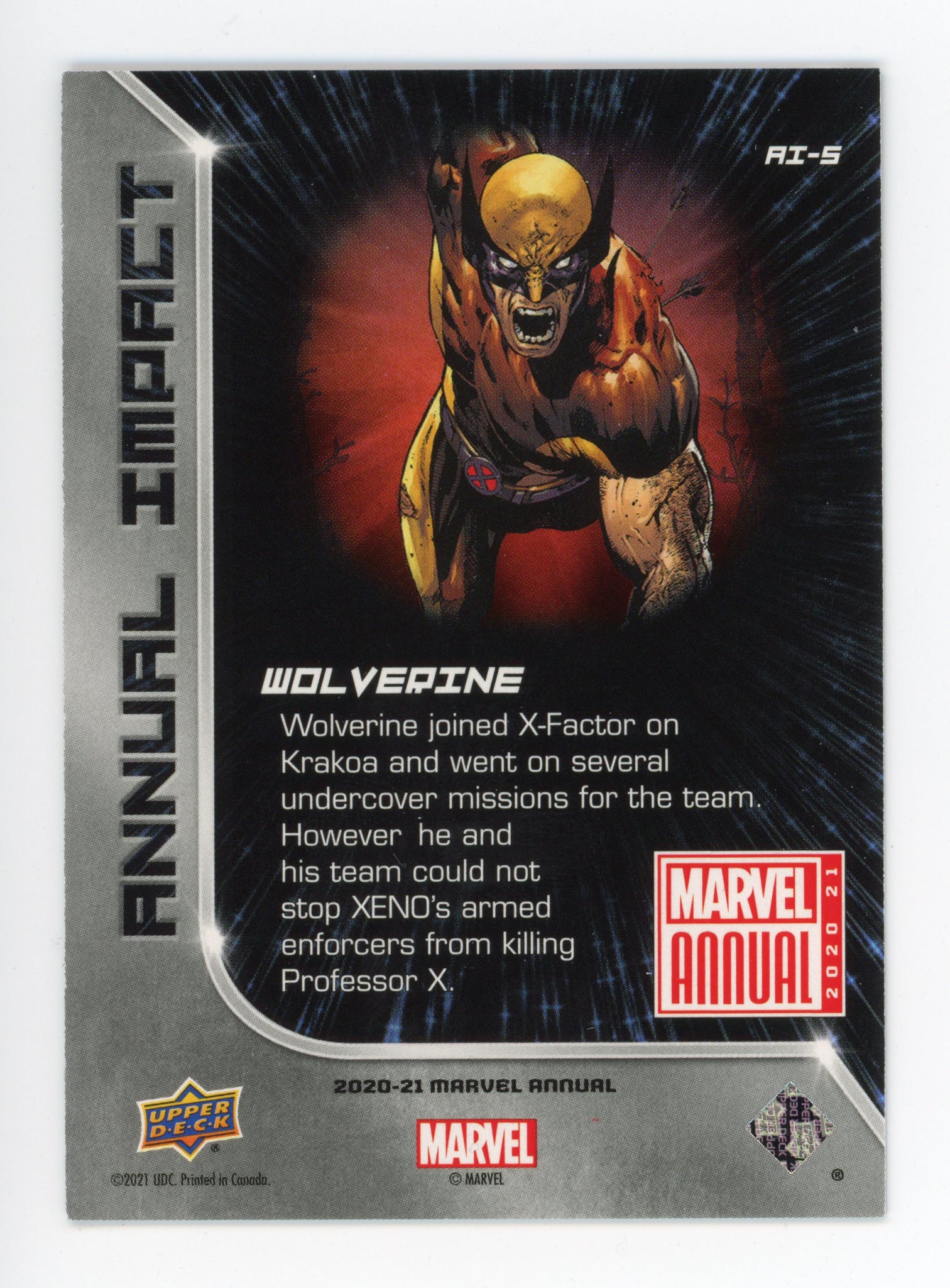 2020-2021 Wolverine Annual Impact Upper Deck Marvel Annual # AI-5