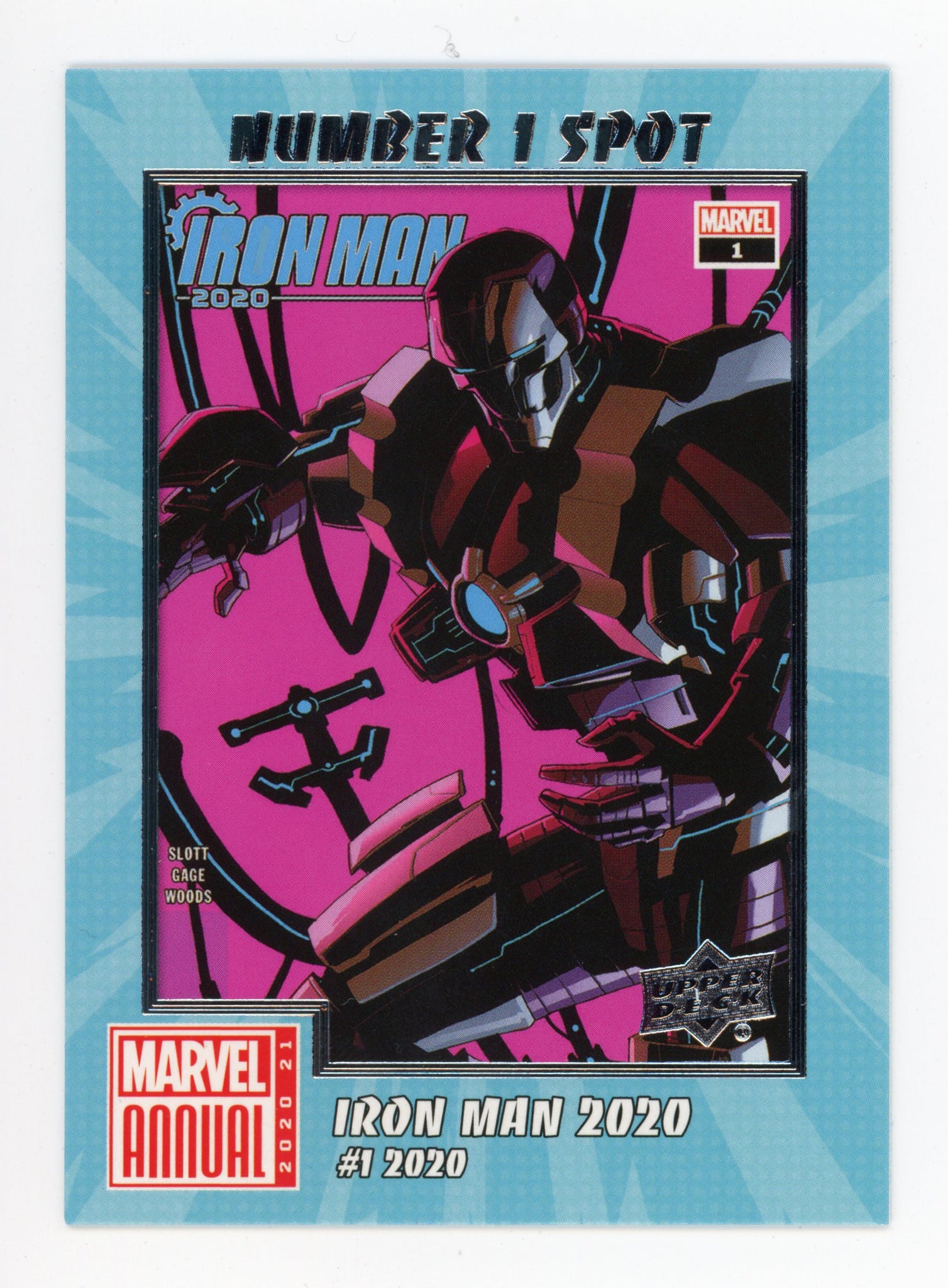 2020-2021 Iron Man 2020 Number 1 Spot Upper Deck Marvel Annual # N1S-17