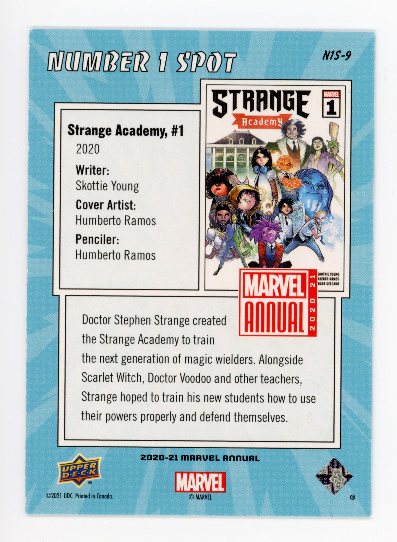 2020-2021 Strange Academy Number 1 Spot Upper Deck Marvel Annual #N1S-9