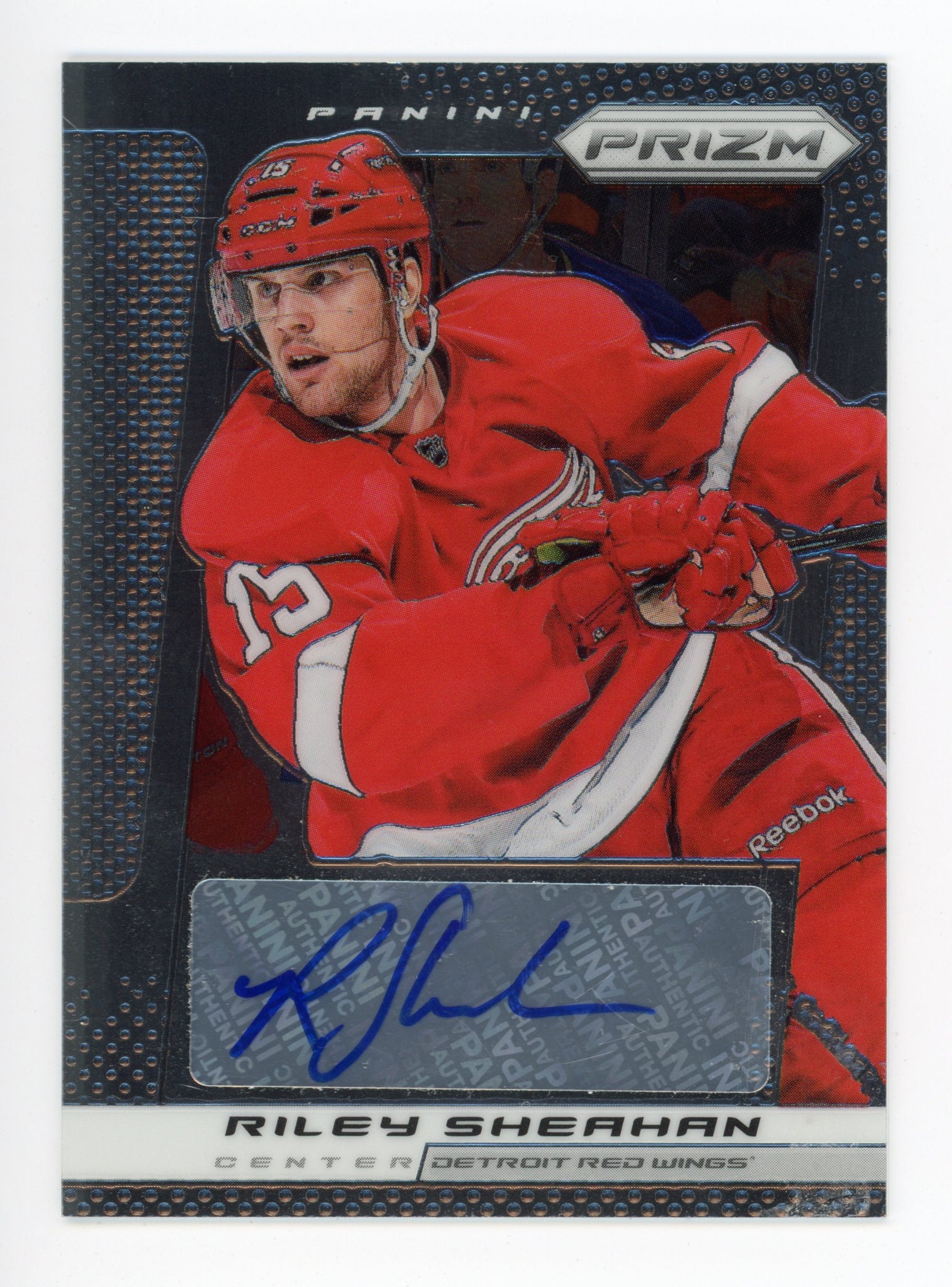 2013-2014 Riley Sheahan Prizm Autograph Panini Detroit Red Wings # A-RS