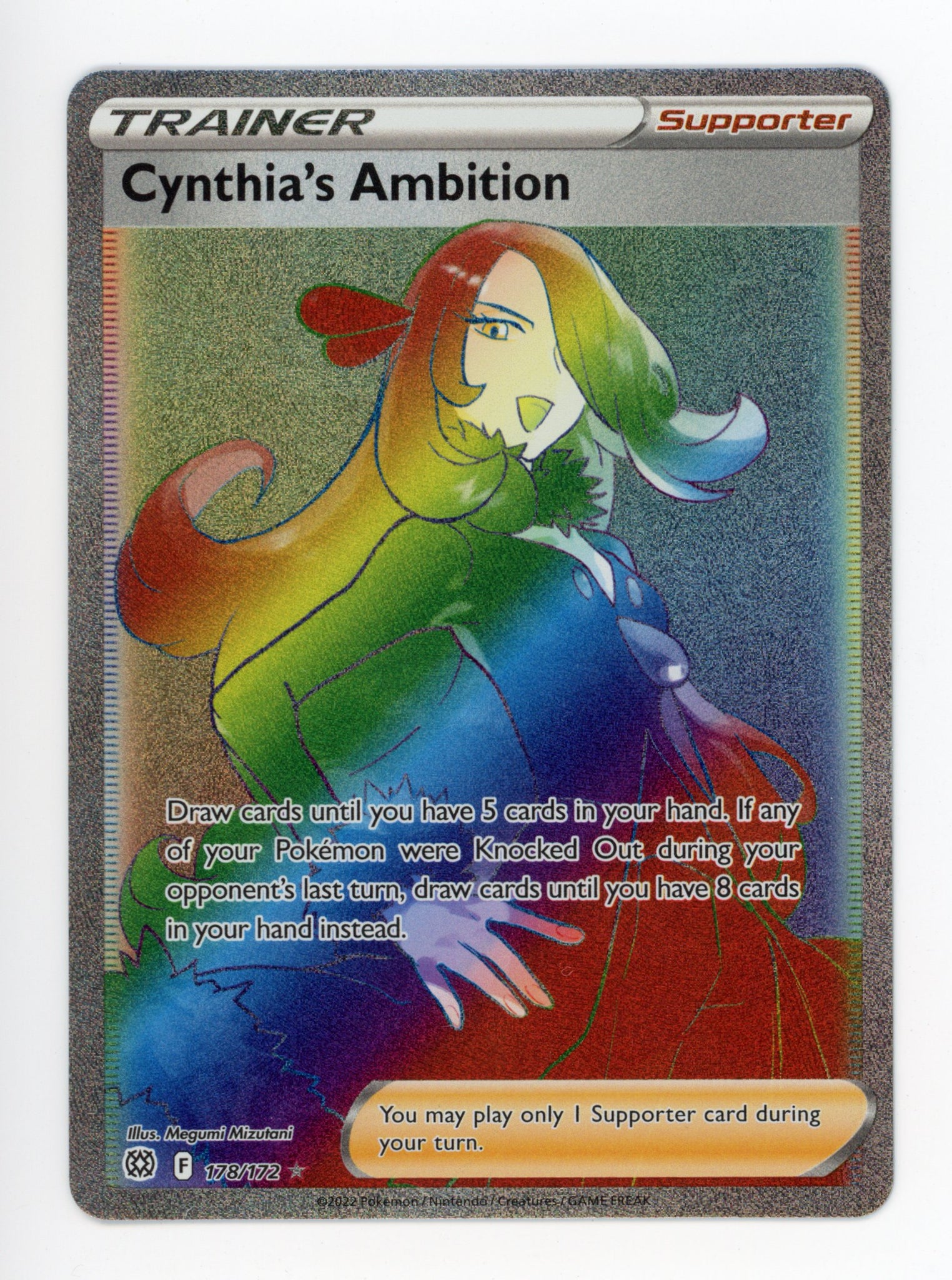 Trainer Cynthia's Ambition 178/172 Pokemon 2022 Rainbow Rare Brilliant Stars
