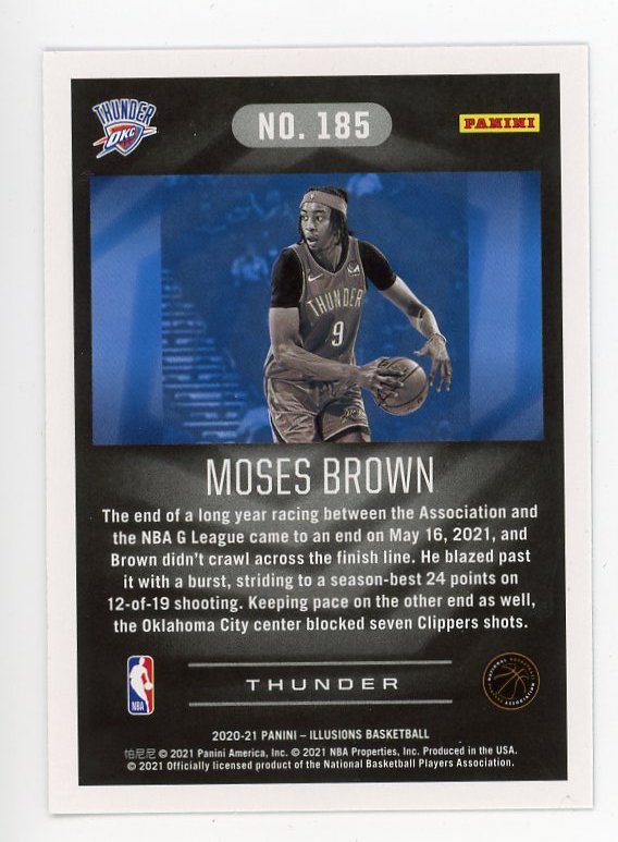 2020-2021 Moses Brown Rookie Illusions Panini Oklahoma City Thunder # 185