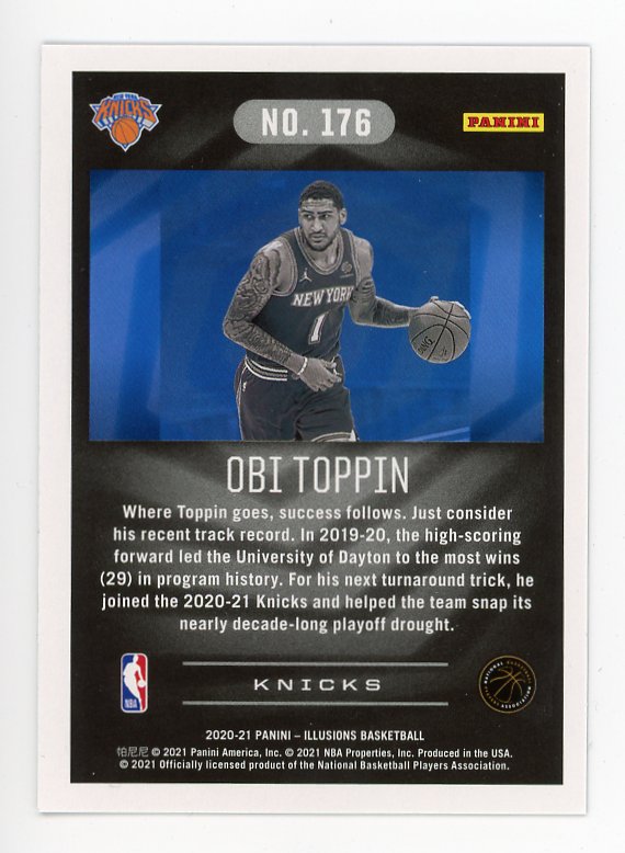 2020-2021 Obi Toppin Rookie Illusions Panini New York Knicks # 176