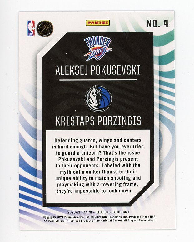 2020-2021 Aleksej Pokusevski & Kristaps Porzingis Rookie Reflections Illusions # 4