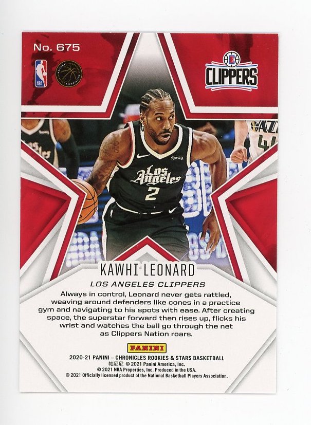 2020-2021 Kawhi Leonard Rookies & Stars Panini Los Angeles Clippers # 675