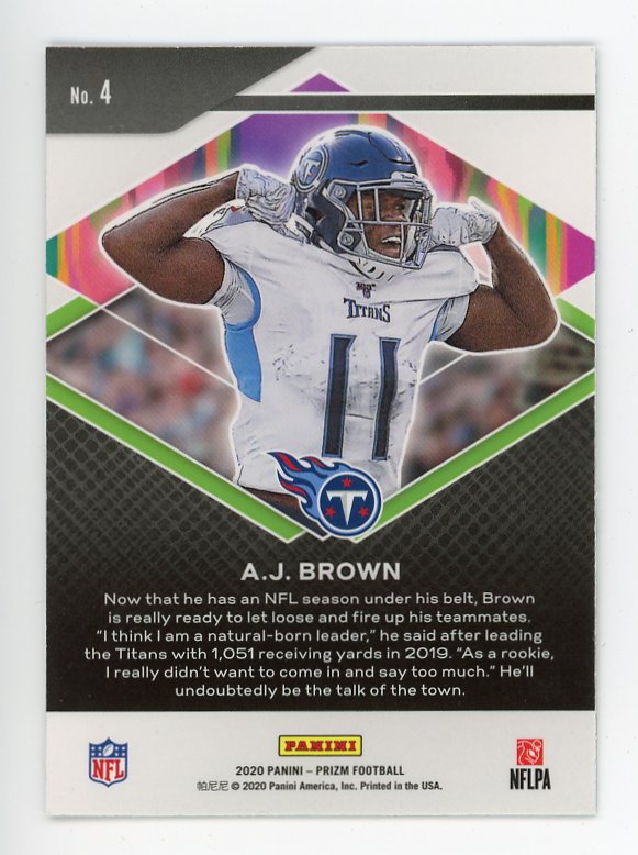 2020 A.J. Brown Hype Prizm Panini Tennessee Titans # 4