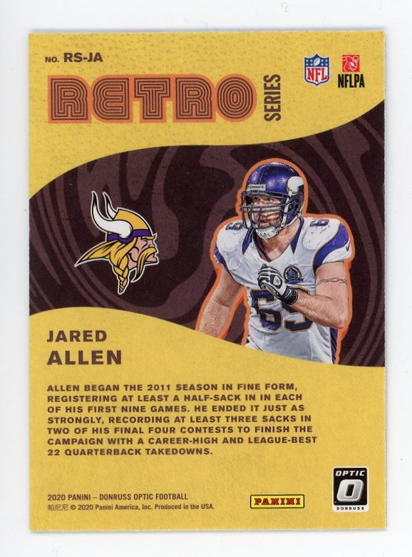 2020 Jared Allen Retro Series Donruss Optic Panini Minnesota Vikings # RS-JA