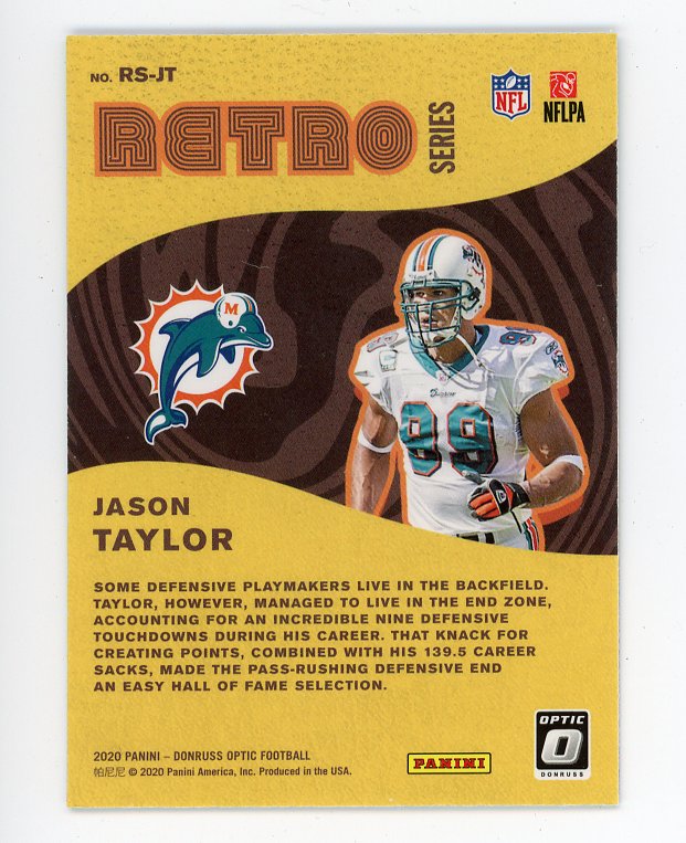 2020 Jason Taylor Retro Series Donruss Optic Panini Miami Dolphins # RS-JT