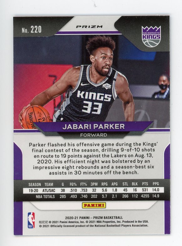 2020-2021 Jabari Parker Red, White And Blue Prizm Panini Sacramento Kings # 220