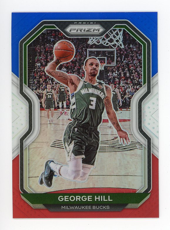 2020-2021 George Hill Red, White And Blue Prizm Panini Milwaukee Bucks # 85