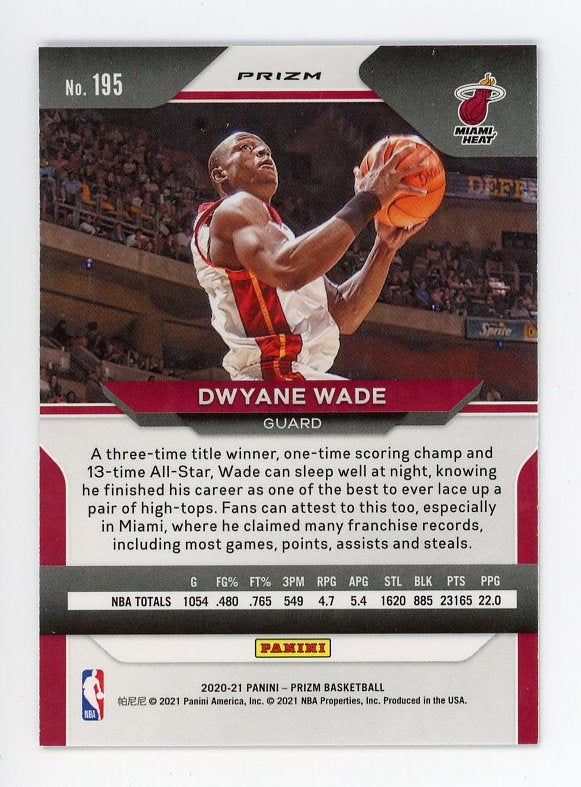 2020-2021 Dwyane Wade Red, White And Blue Prizm Panini Miami Heat # 195