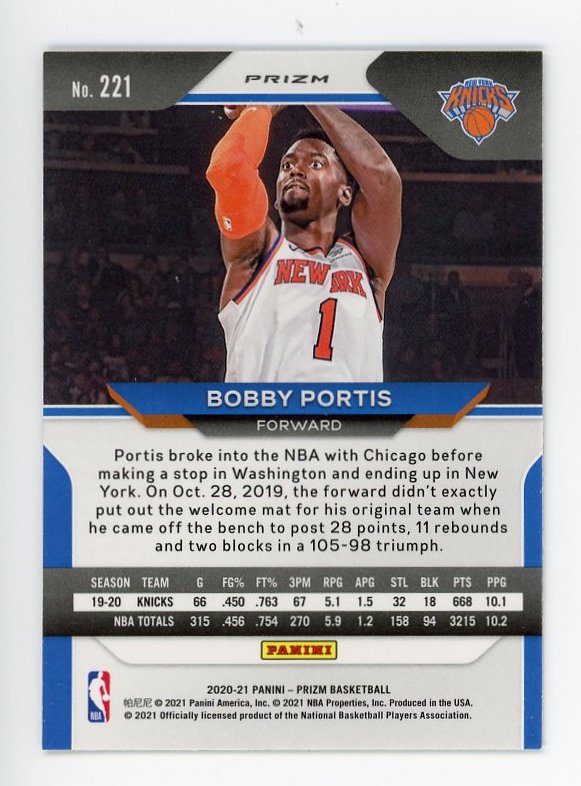 2020-2021 Bobby Portis Silver Prizm Panini New York Knicks # 221