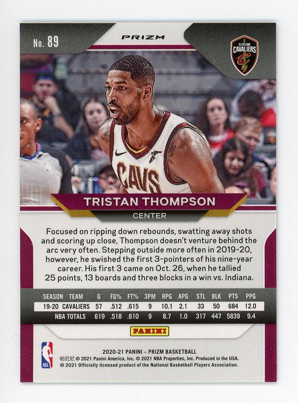 2020-2021 Tristan Thompson Silver Prizm Panini Cleveland Cavaliers # 89