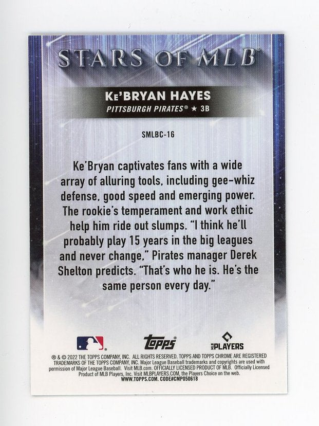 2021-2022 Ke'bryan Hayes Stars Of MLB Topps Pittsburgh Pirates # SMLB-16
