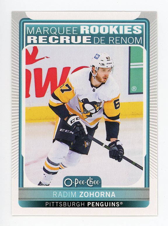 2021-2022 Radim Zohorna Marquee Rookies OPC Pittsburgh Penguins # 517