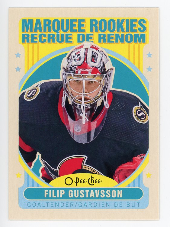 2021-2022 Filip Gustavsson Marquee Rookies Retro OPC Ottawa Senators # 527