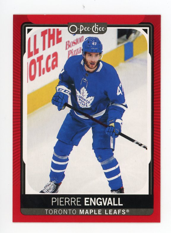 2021-2022 Pierre Engvall Red Boarder OPC Toronto Maple Leafs # 78