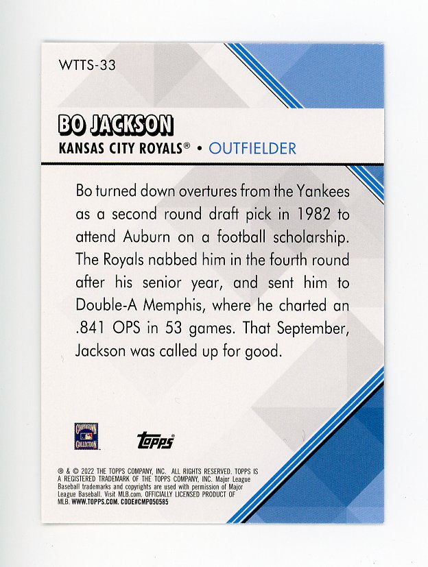 2022 Bo Jackson Welcome To The Show Topps Kansas City Royals # WTTS-33