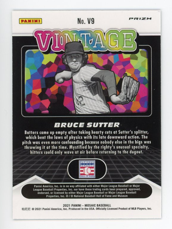 2021 Bruce Sutter Vintage Prizm Mosaic Panini Chicago Cubs # V9