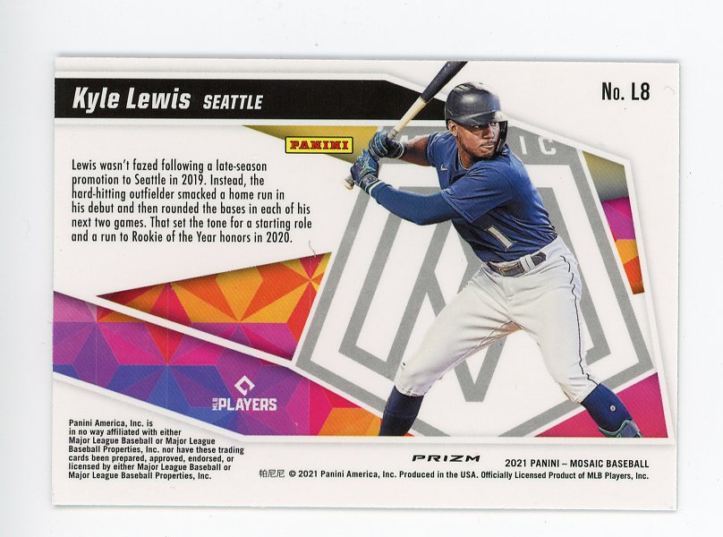 2021 Kyle Lewis Launched Green Prizm Mosaic Panini Seattle Mariners # L8