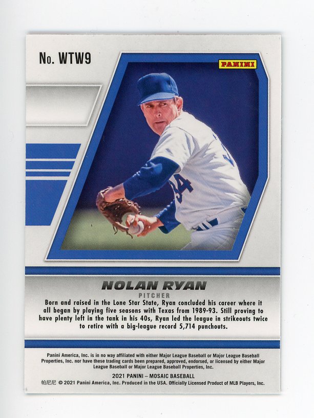 2021 Nolan Ryan Will To Win Mosaic Panini Texas Rangers # WTW9