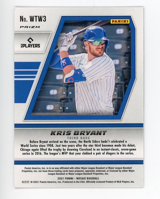 2021 Kris Bryant Will To Win Green Prizm Mosaic Panini Chicago Cubs # WTW3