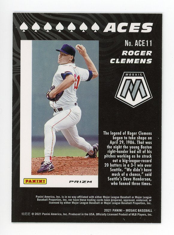 2021 Roger Clemens Aces Green Prizm Mosaic Panini Boston Red Sox #ACE11