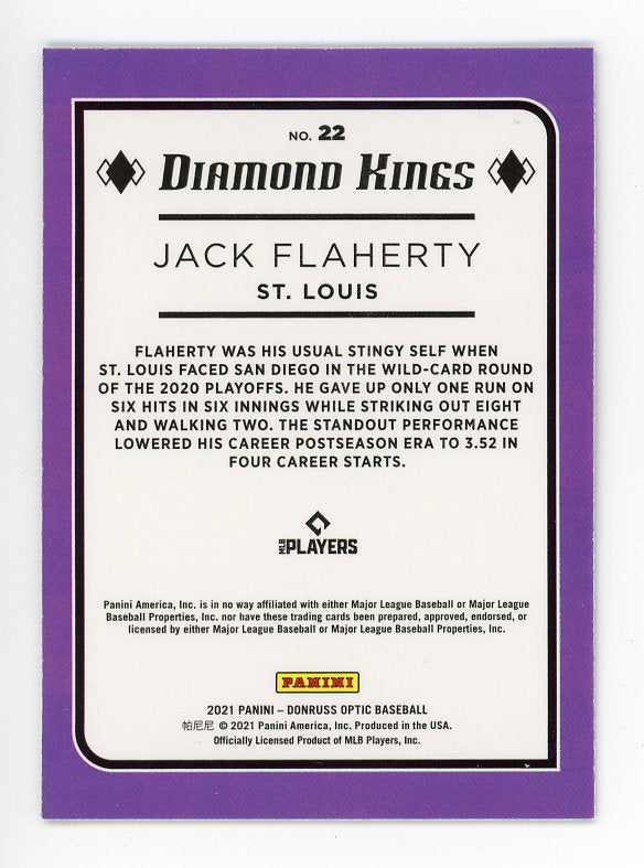 2021 Jack Flaherty Diamond Kings Optic Panini St.Louis Cardinals # 22
