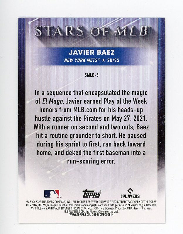 2022 Javier Baez Stars Of MLB Topps New York Mets # SMLB-5