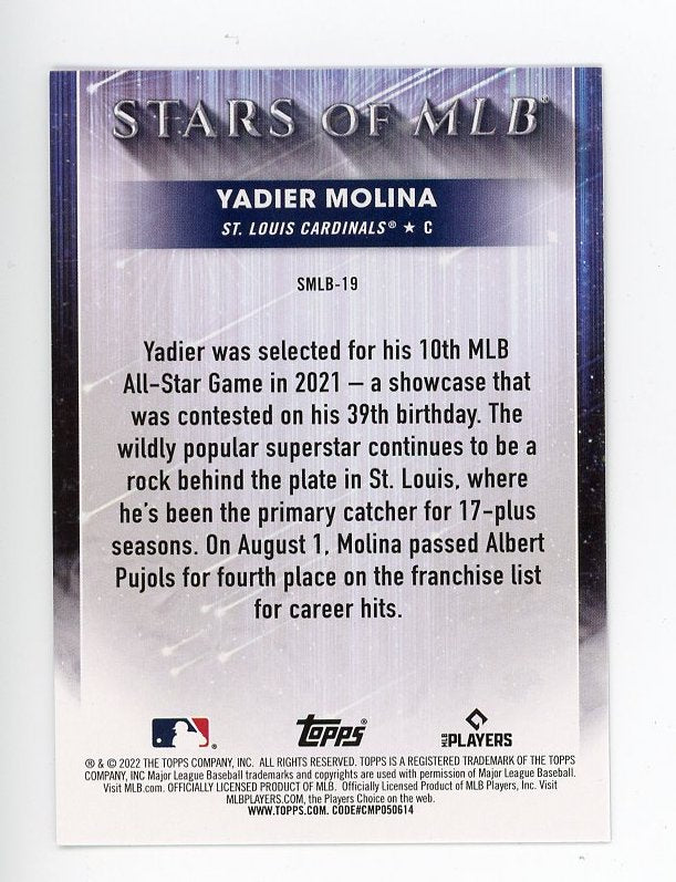 2022 Yadier Molina Stars Of MLB Topps St.Louis Cardinals # SMLB-19