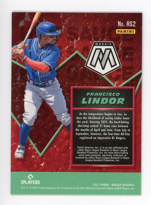 2021 Francisco Lindor Hot Sauce Mosaic Panini New York Mets # HS2