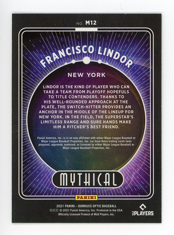 2021 Francisco Lindor Mythical Optic Panini New York Mets # M12