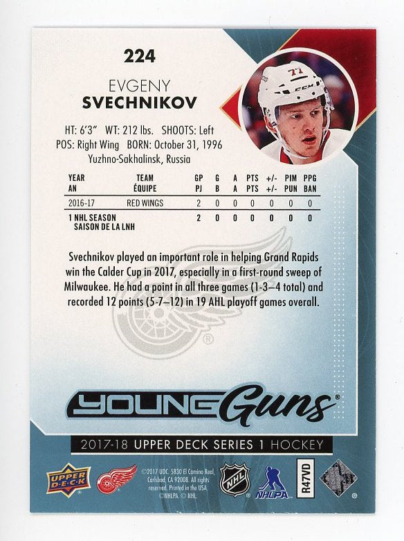2017-2018 Evgeny Svechnikov Young Guns Upper Deck Detroit Red Wings # 224