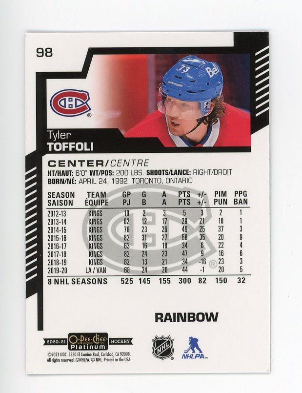 2020-2021 Tyler Toffoli Rainbow OPC Montreal Canadiens # 98
