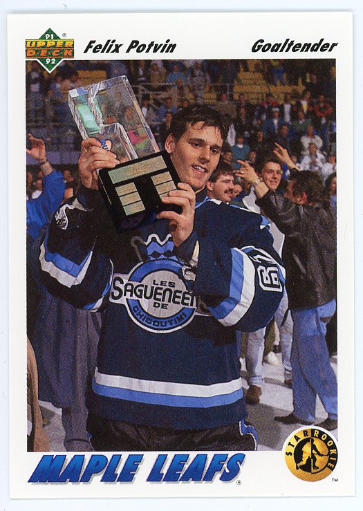 1991-1992 Felix Potvin Star Rookies Upper Deck Toronto Maple Leafs # 460