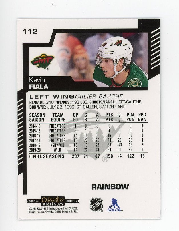 2020-2021 Kevin Fiala Rainbow OPC Platinum Minnesota Wild # 112