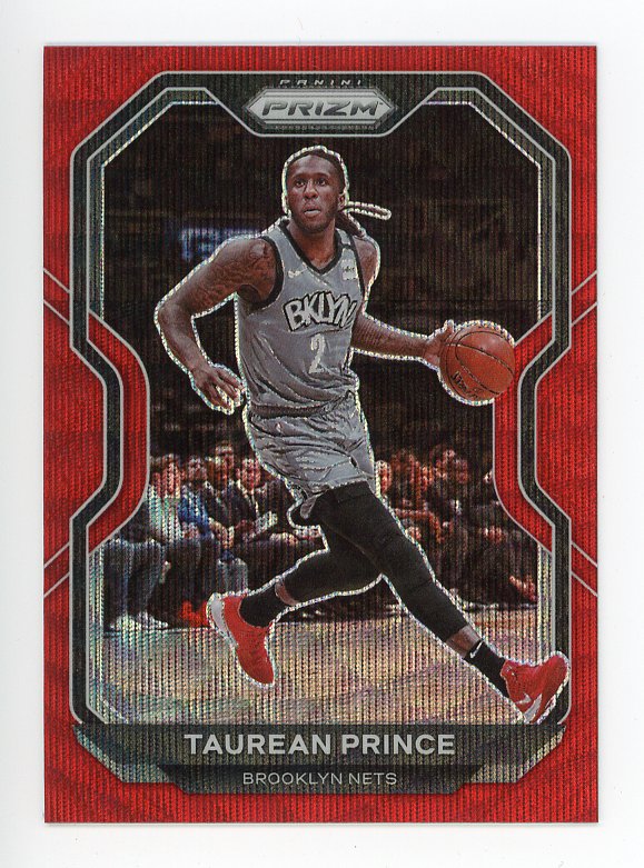 2020-2021 Taurean Prince Red Wave Prizm Panini Brooklyn Nets # 150