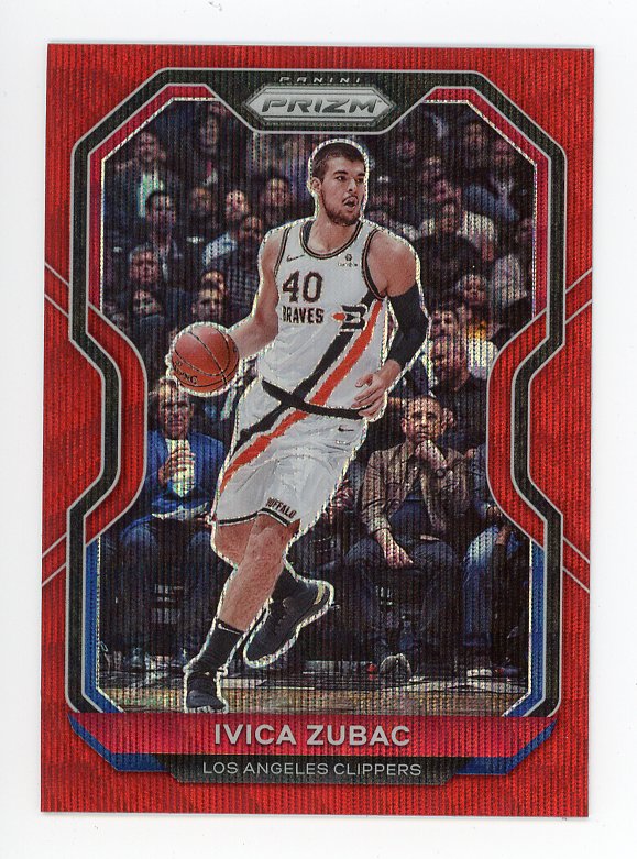 2020-2021 Ivica Zubac Red Wave Prizm Panini Los Angeles Clippers # 196