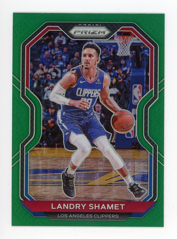 2020-2021 Landry Shamet Green Prizm Panini Los Angeles Clippers # 41