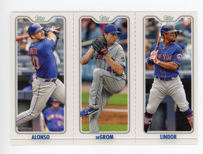 2022 Alonso, Degrom, Lindor Opening Day Triple Play New York Mets # TPC-5C
