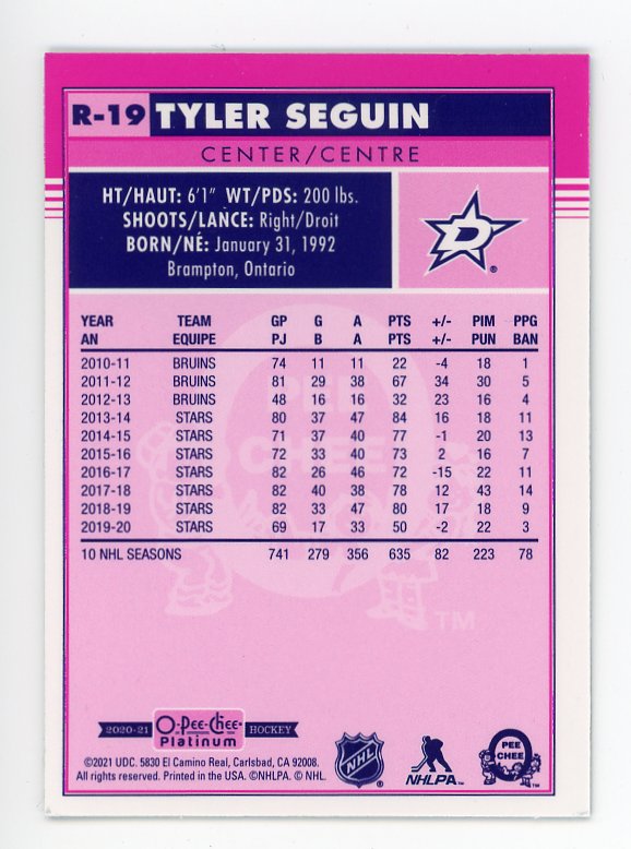 2020-2021 Tyler Seguin Retro OPC Dallas Stars # R-19