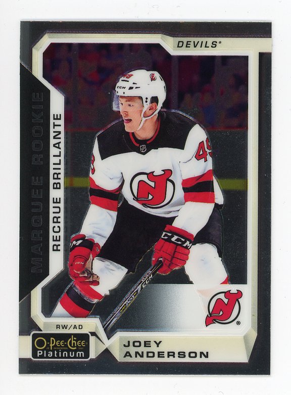 2018-2019 Joey Anderson Marquee Rookie OPC Platinum New Jersey Devils # 184