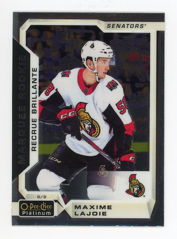 2018-2019 Maxime Lajoie Marquee Rookie OPC Platinum Ottawa Senators # 187