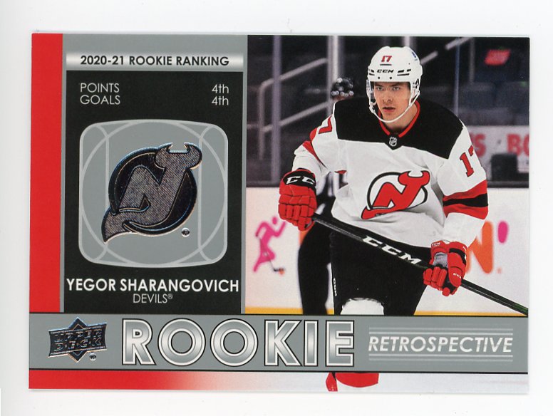 2021-2022 Yegor Sharangovich Rookie Retrospective Upper Deck New Jersey Devils # RR-5